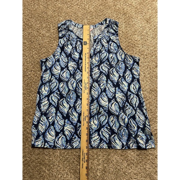 Lilly Pulitzer Essie Dive In Tank Top Womens Small Blue Black All Over Print - Picture 8 of 8